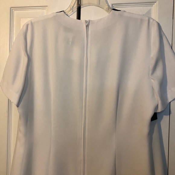 Vintage Periwinkle White Dress w/Attach Jacket 14 - Picture 9 of 11